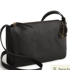 Vera Bradley Foxbury Leather  Crossbody. Moonlight Black